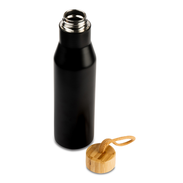 Butelka termiczna Lavotto 500 ml, czarny z nadrukiem logo a
