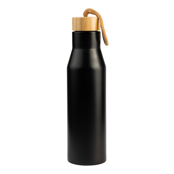 Butelka termiczna Lavotto 500 ml, czarny z nadrukiem logo c