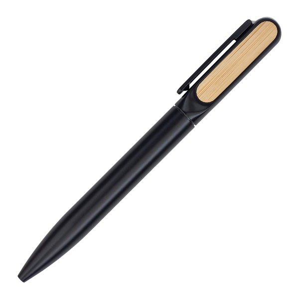 Metalowy długopis w etui Jerome, czarny z grawerem logo d