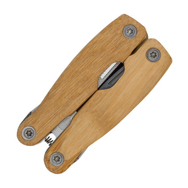 Mini multitool Exton, brązowy z nadrukiem logo e