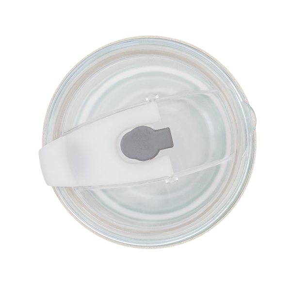 Kubek szklany Vigo 350 ml, beżowy/transparentny z nadrukiem logo b