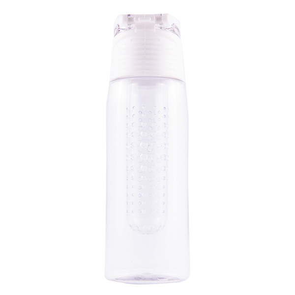 Bidon Mint 700 ml, biały/transparentny z nadrukiem logo e